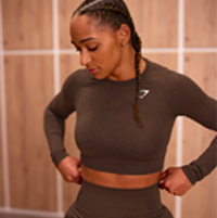 VITAL SEAMLESS 2.0 CROP TOP - ESPRESSO MARL