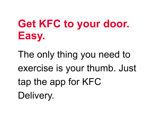 Get KFC to your door. Easy.