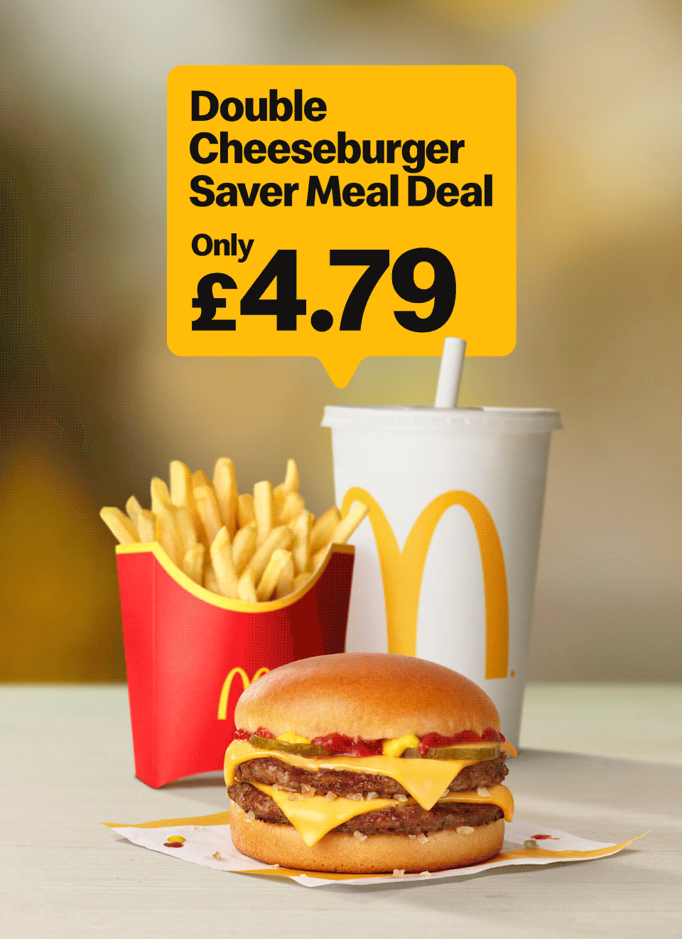 Cheeseburger Saver Meal Deal Only £3.99 | Double Cheeseburger Saver Meal Deal Only £4.79 | Mayo Chicken Saver Meal Deal Only £3.99