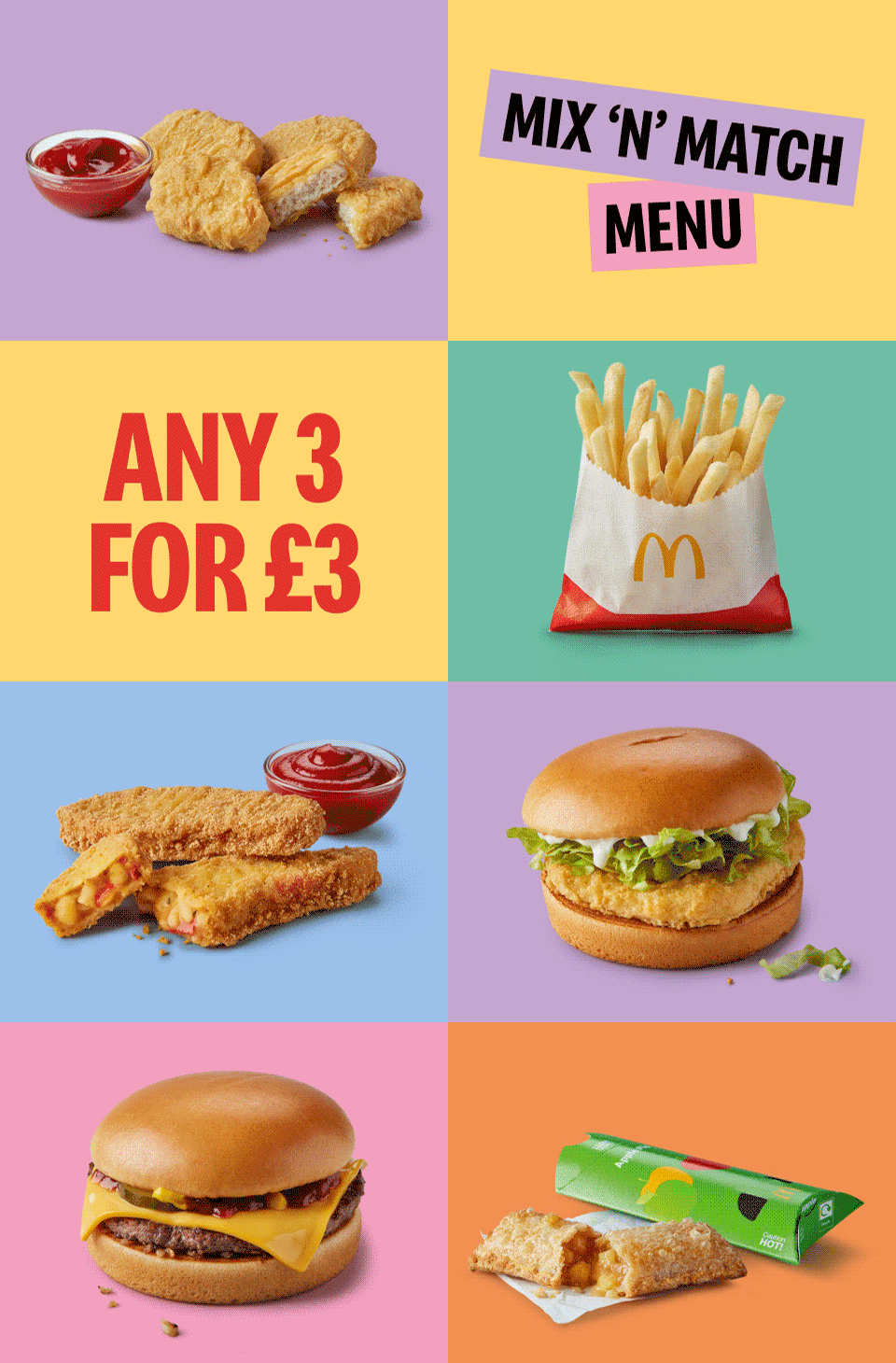 Any 3 for £3 | Mix 'N' Match Menu