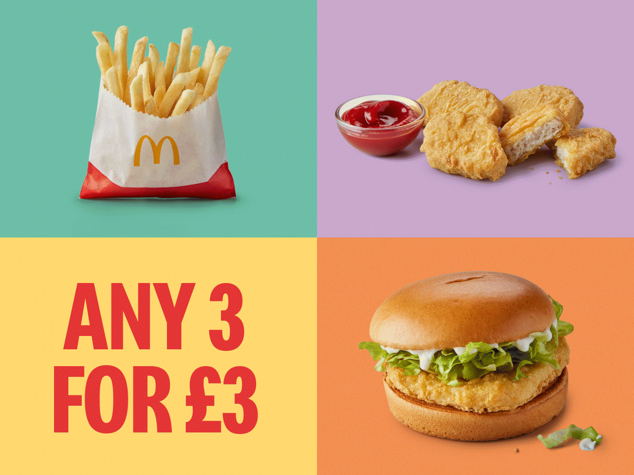 Any 3 for £3 | Mix 'N' Match Menu