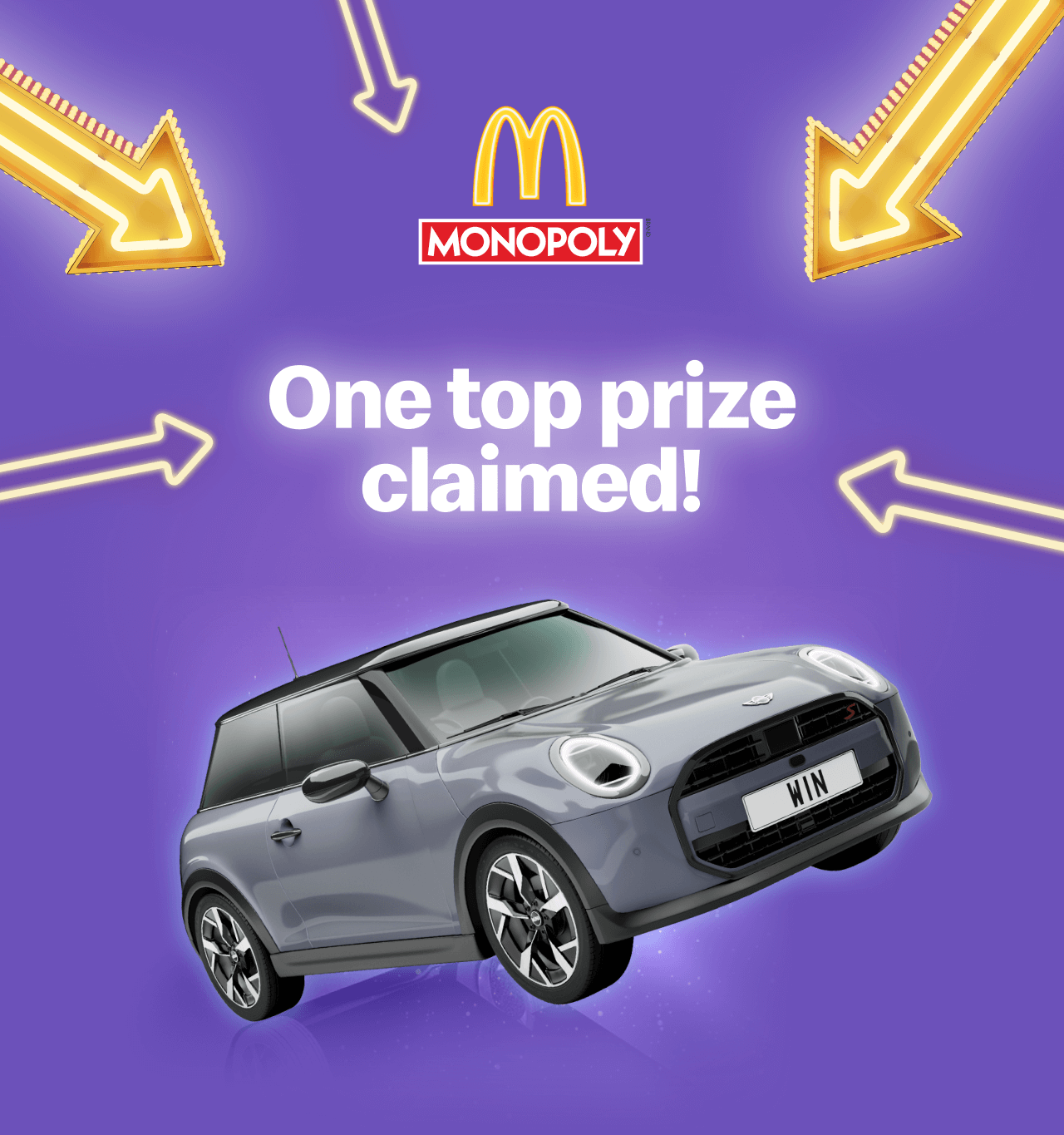 McDonald's MONOPOLY - One top prize claimed!