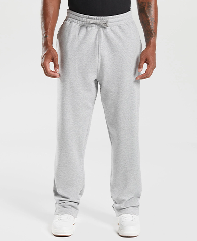 Crest Straight Leg Joggers - Light Grey Marl