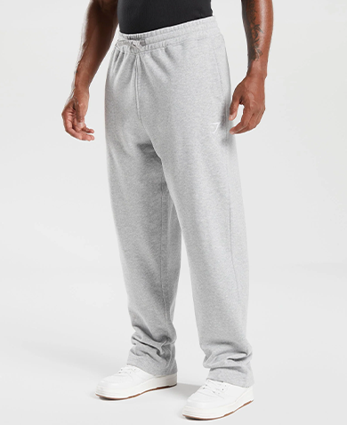 Crest Straight Leg Joggers - Light Grey Marl