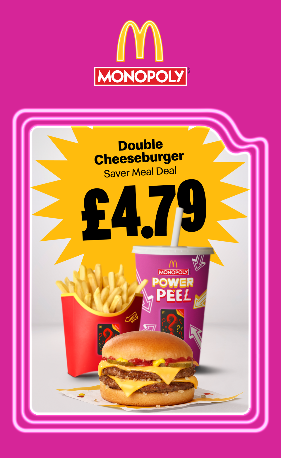 McDonald's Monopoly - Double Cheeseburger £4.79 - Saver Meal Deal