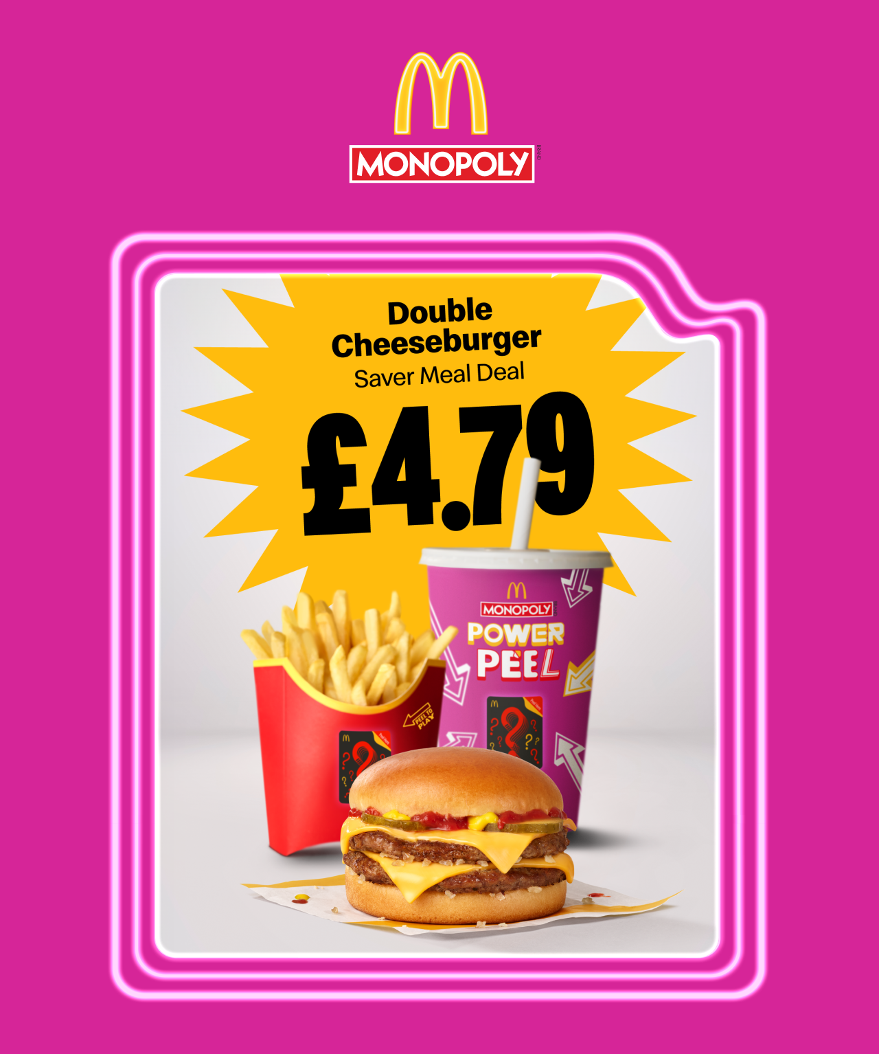 McDonald's Monopoly - Double Cheeseburger £4.79 - Saver Meal Deal