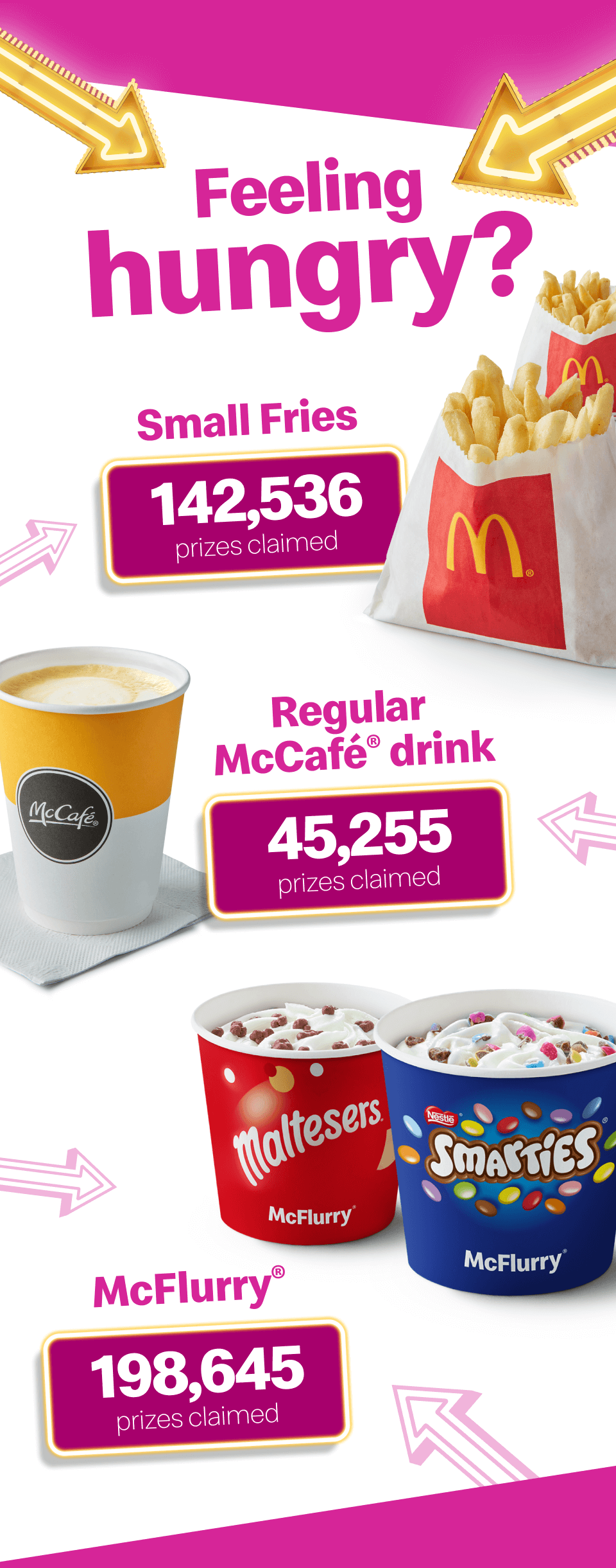 Feeling hungry? Small Fries | Regular McCafé® drink | McFlurry®