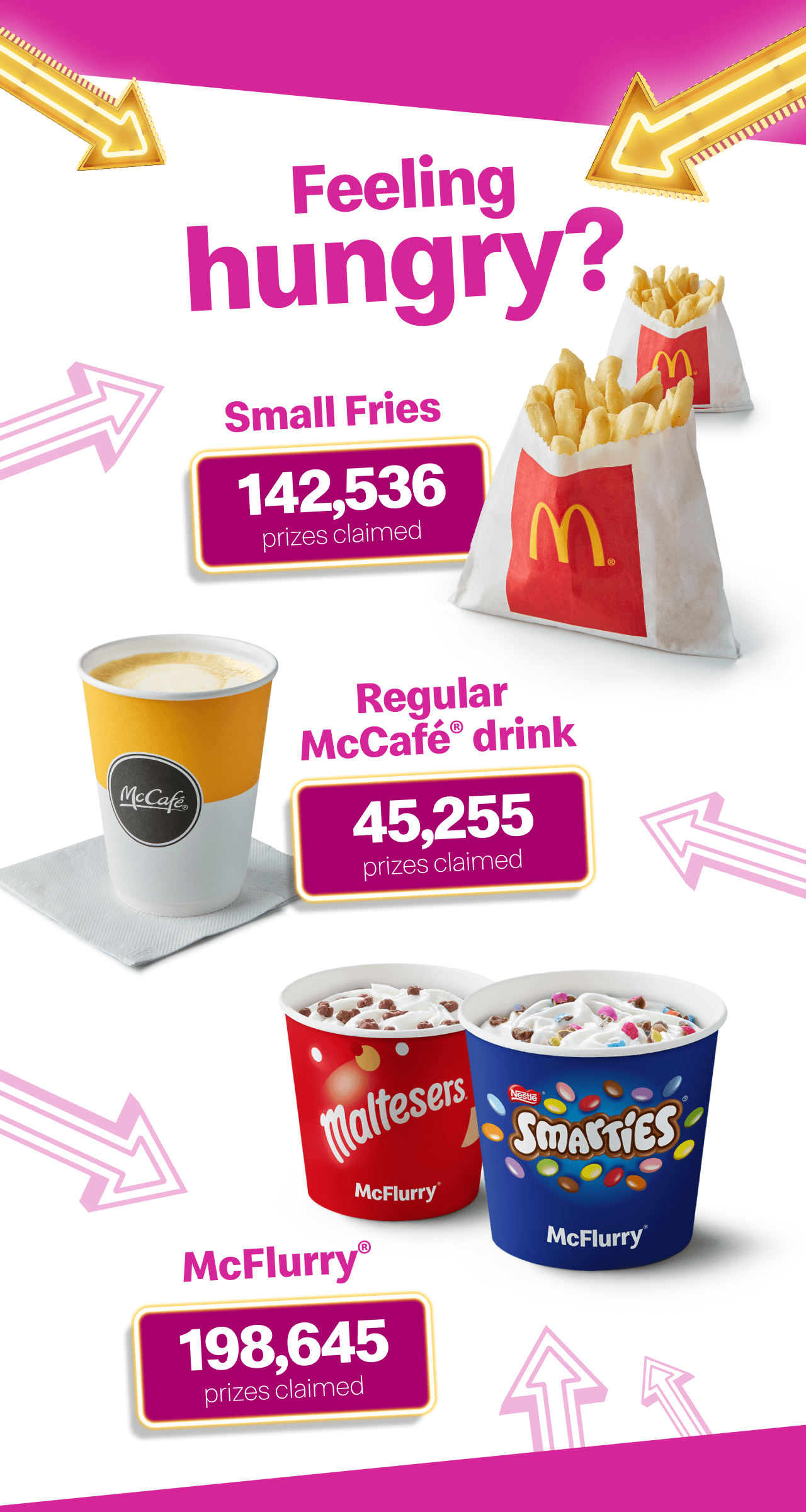 Feeling hungry? Small Fries | Regular McCafé® drink | McFlurry®