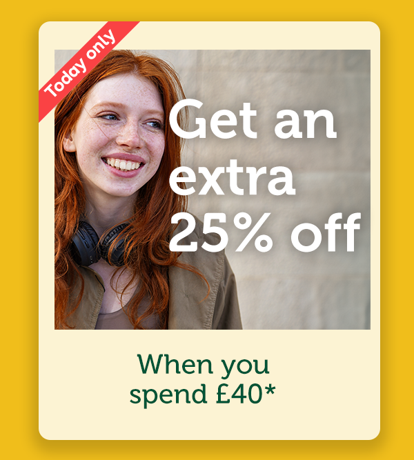 Today only | Get an extra 25% off when you spend £40*. Use Code: INSIDER