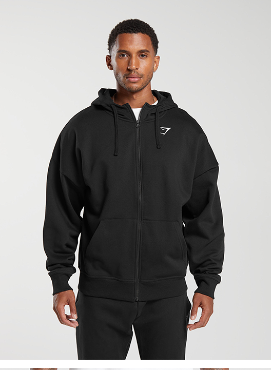 Crest Oversized Zip Up Hoodie