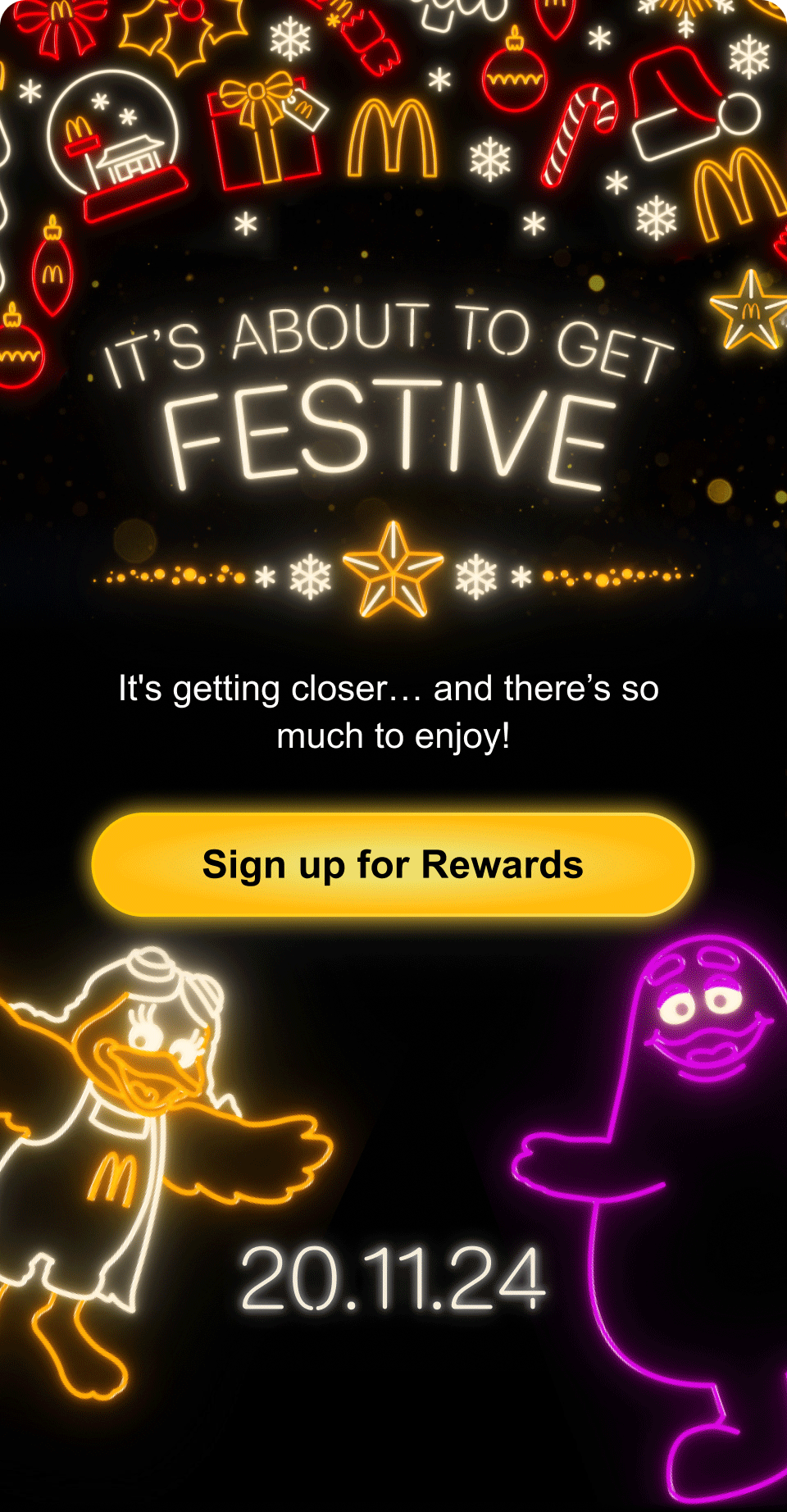 It's about to get festive - 20.11.24 | A delicious new menu | Festive merch on Rewards | The Mcdonald's Gift Drop | Sign up to Rewards