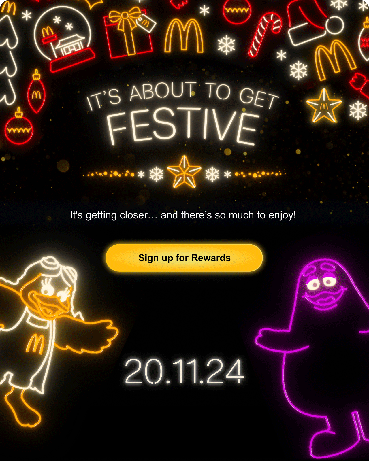 It's about to get festive - 20.11.24 | A delicious new menu | Festive merch on Rewards | The Mcdonald's Gift Drop | Sign up to Rewards