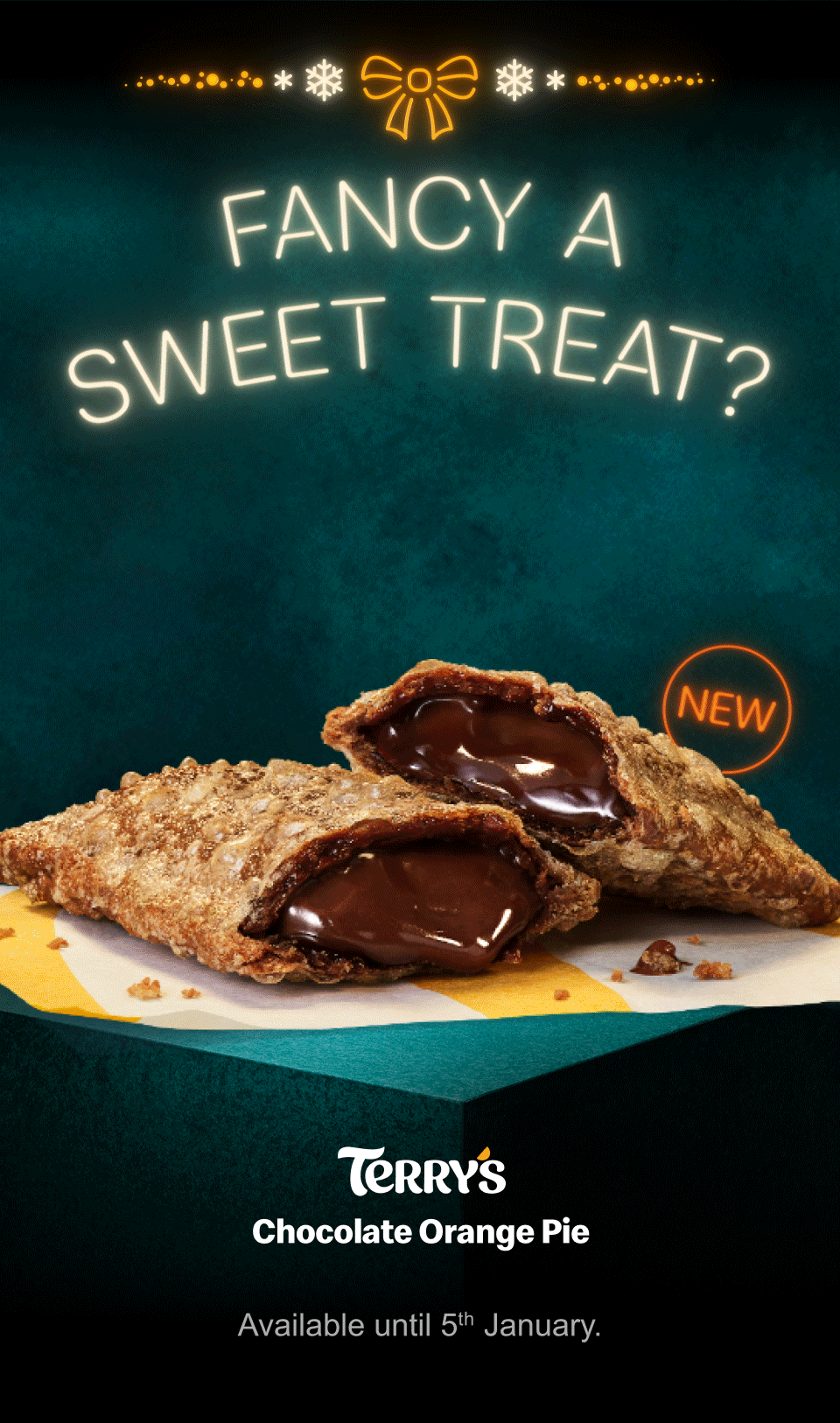 Fancy a treat? New - Terry's Chocolate Orange Pie | Terry's Chocolate Orange McFlurry® | Festive Galaxy® Caramel McFlurry® | Galaxy® Caramel Latte & Caramel Hot Chocolate
