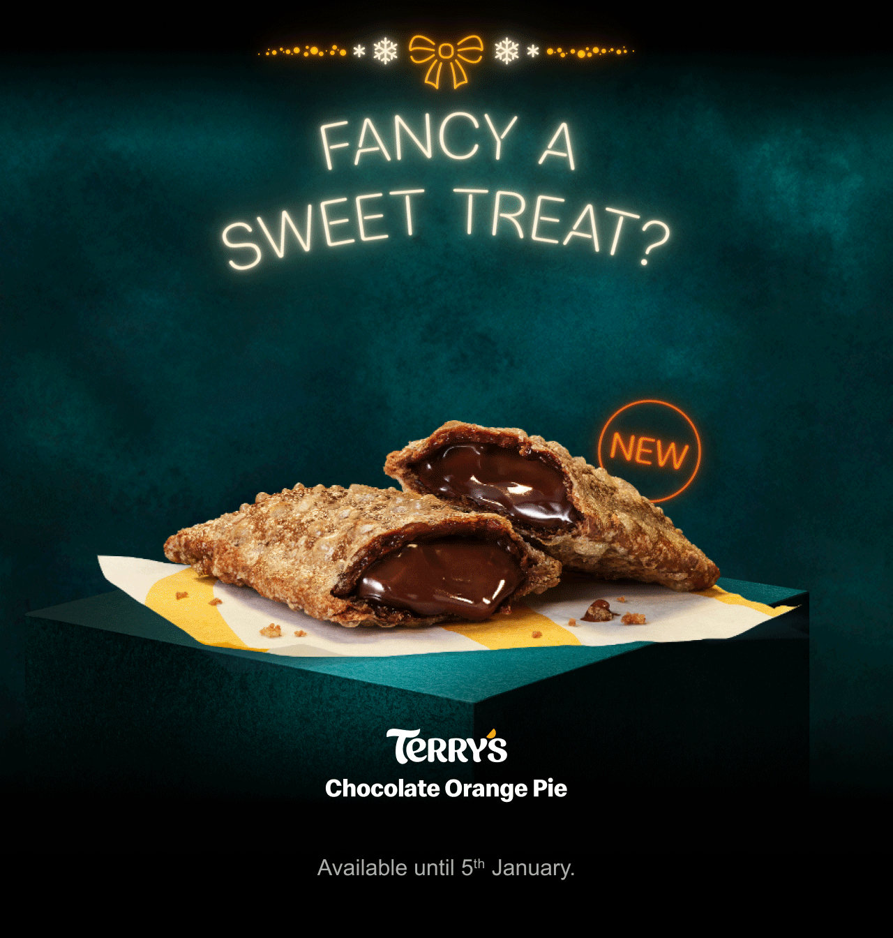 Fancy a treat? New - Terry's Chocolate Orange Pie | Terry's Chocolate Orange McFlurry® | Festive Galaxy® Caramel McFlurry® | Galaxy® Caramel Latte & Caramel Hot Chocolate