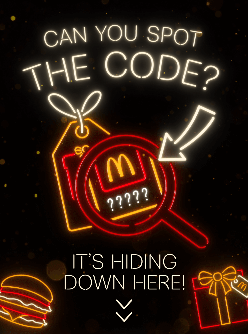 Can you spot the code? It's hiding down here!