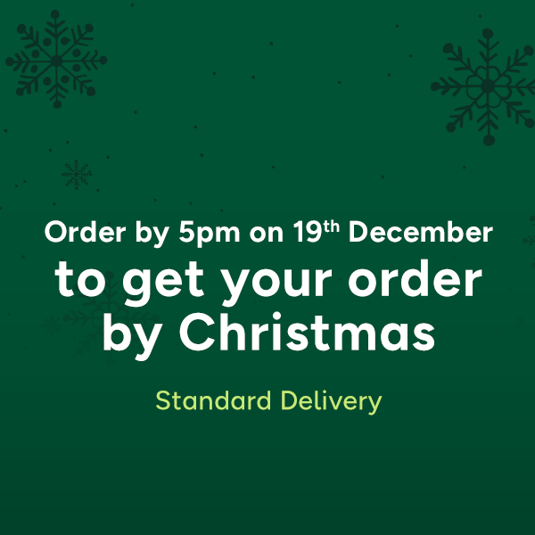 Order by 5pm on 19th December to get your order by Christmas