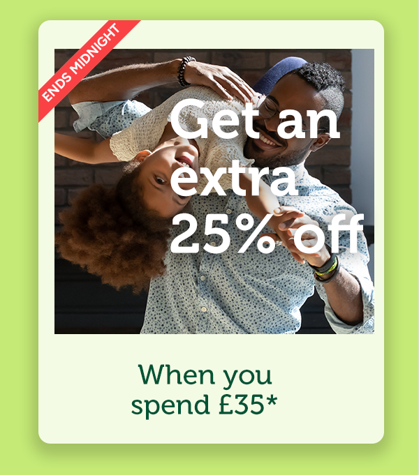 Get an extra 25% off when you spend £35