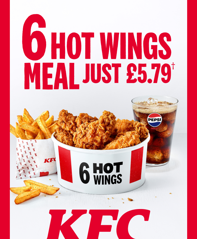 6 Hot Wings Meal just £5.79†