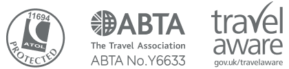 ATOL Protected | ABTA The Travel Association | travel aware gov.uk/travelaware