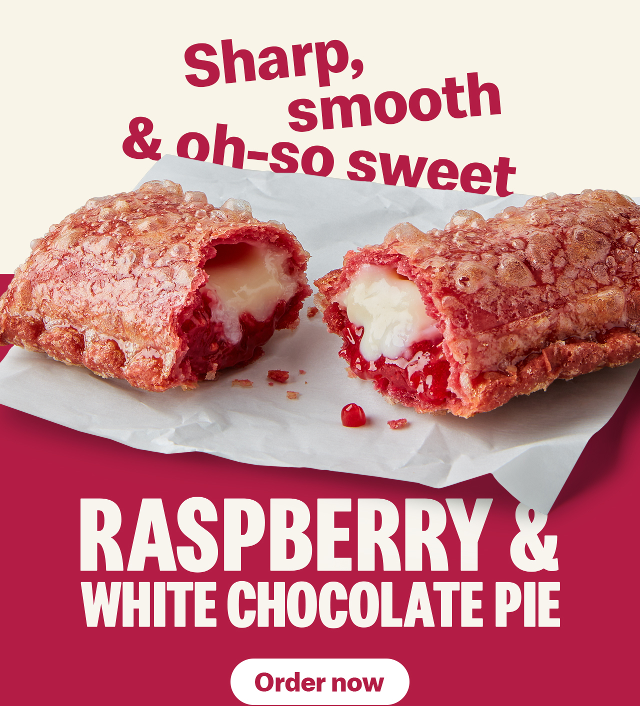 Sharp, smooth & oh-so sweet - Raspberry & White Chocolate pie