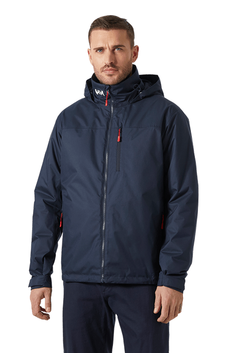 Man wearing Men's Crew Hooded Midlayer Sailing Jacket 2.0