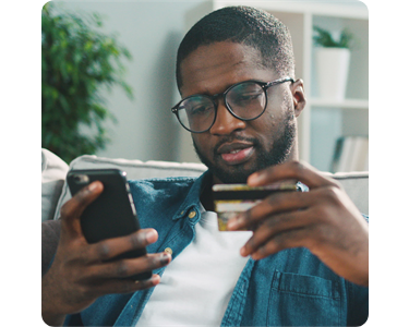 A man using their mobile phone