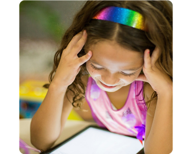 A child using a tablet