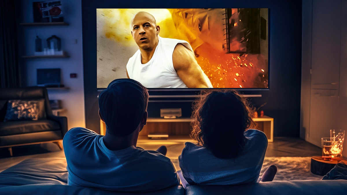 Interface TF1+ sur un écran de télévision