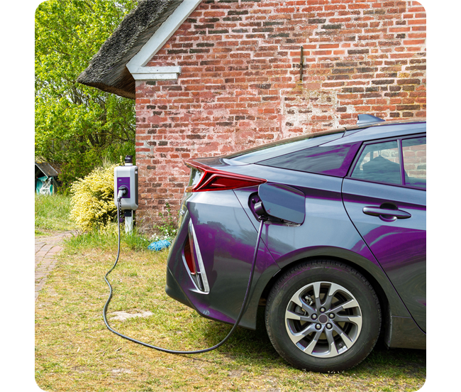 An electric car being charged
