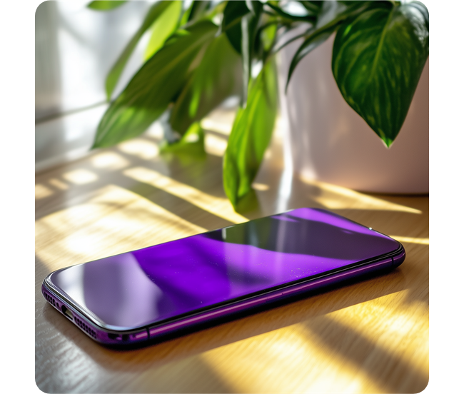 A phone lying on a table