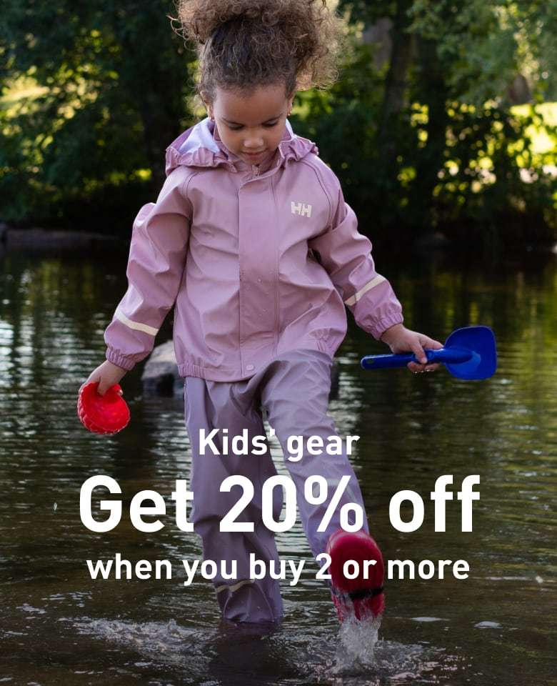 Kids' gear. Get 20% off when you buy 2 or more