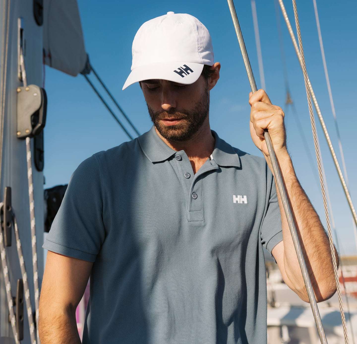 Man wearing Helly Hansen Polo