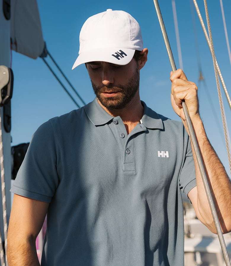 Man wearing Helly Hansen Polo