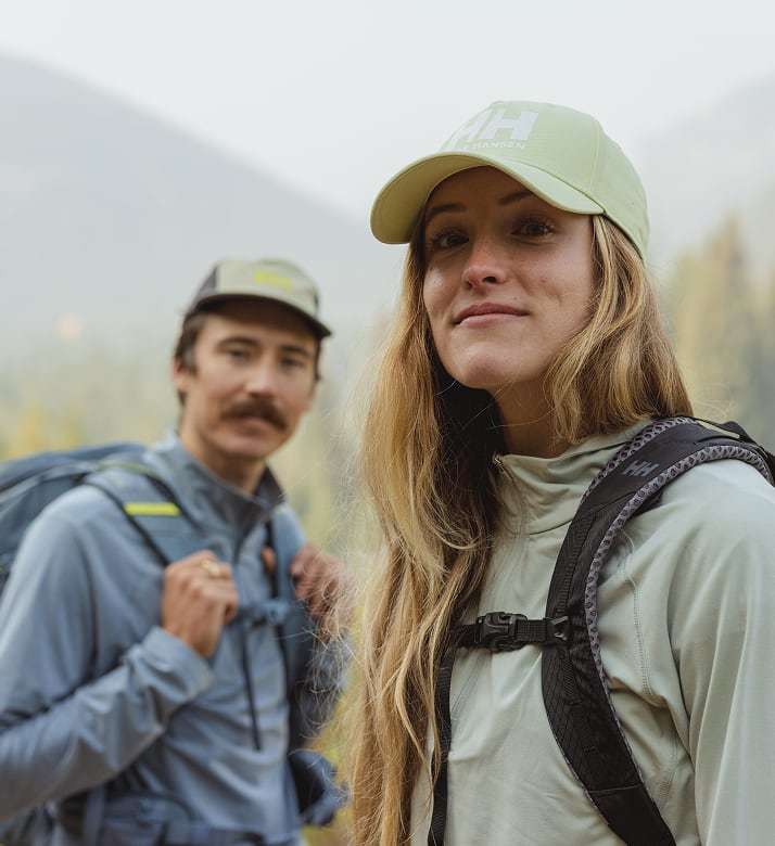 Man and woman wearing Helly Hansen gear