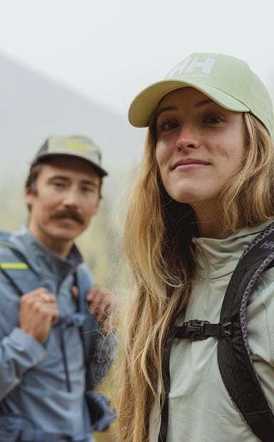 Man and woman wearing Helly Hansen gear