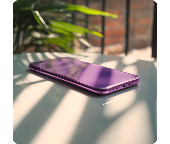 A phone lying on a table