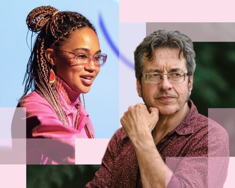 Composite image of Mikaela Loach and George Monbiot