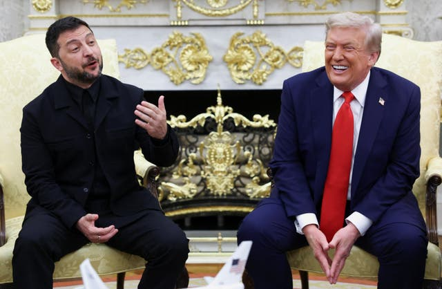 Volodymyr Zelensky and Donald Trump