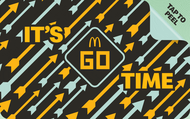 Monopoly GO button, bold text reads ITS GO TIME TAP TO PEEL