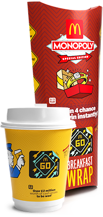 McDonald's coffee and a breakfast wrap