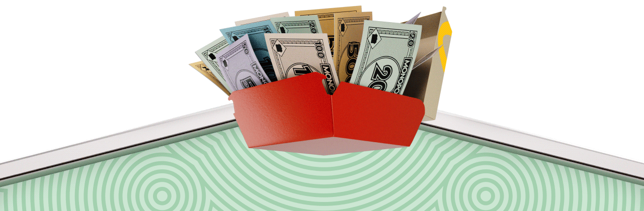 Monopoly money in a McDonald's box