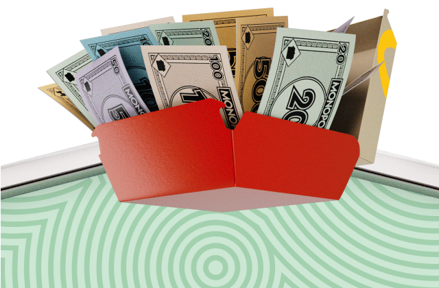 Monopoly money in a McDonald's box