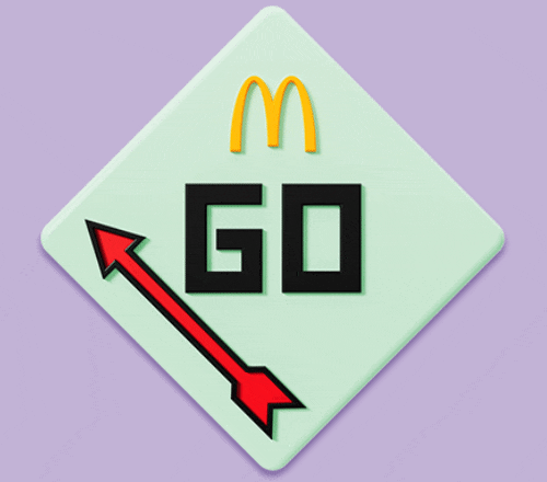 A pulsing McDonald's MONOPOLY GO square