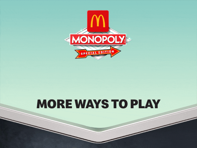 McDonald's MONOPOLY Special Edition logo. Bold, black text reads STACKS MORE WAYS TO PLAY