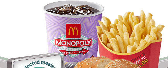 A Philly Cheese Stack alongside a drink and fries, worth 6 Game Pieces