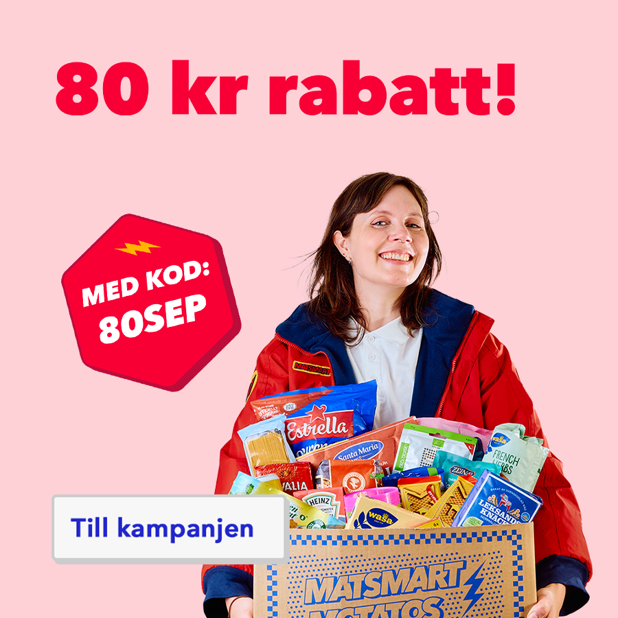 Nu får du upp till 80 kr rabatt när du handlar för 800 kr! 