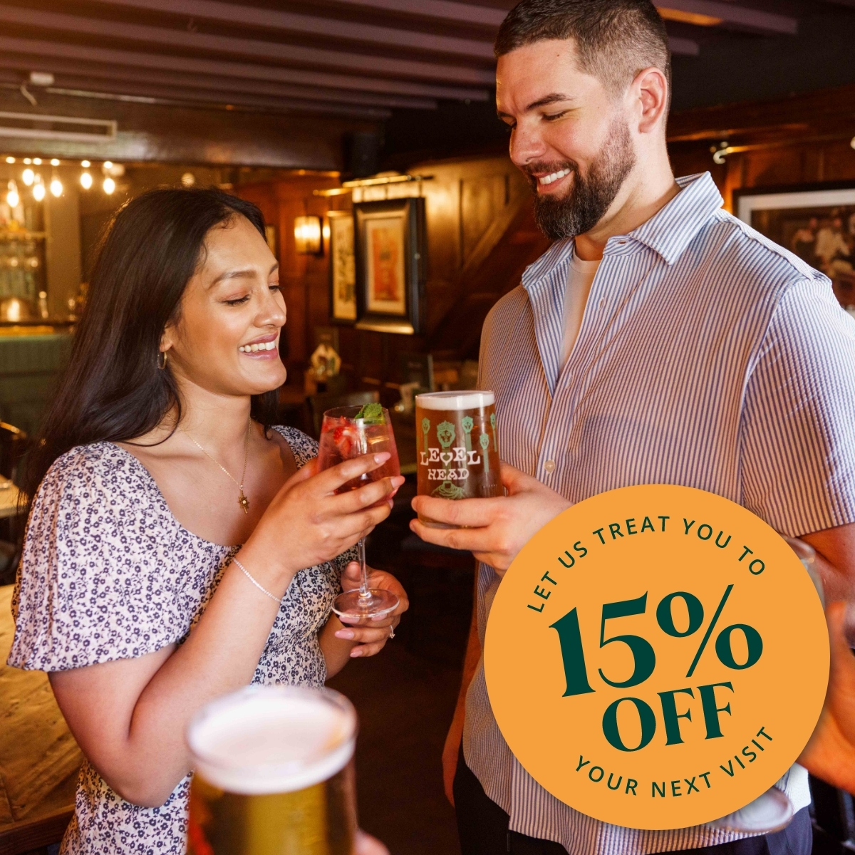 Let us treat you to 15% off your next visit