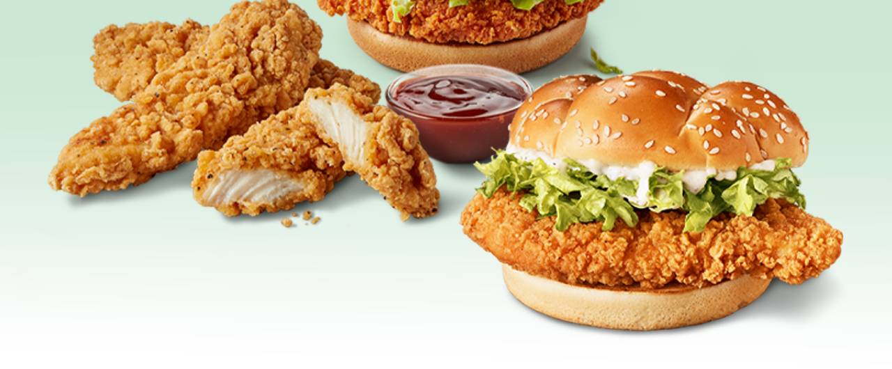 A McSpicy®, McCrispy®, and Chicken Selects® side-by-side