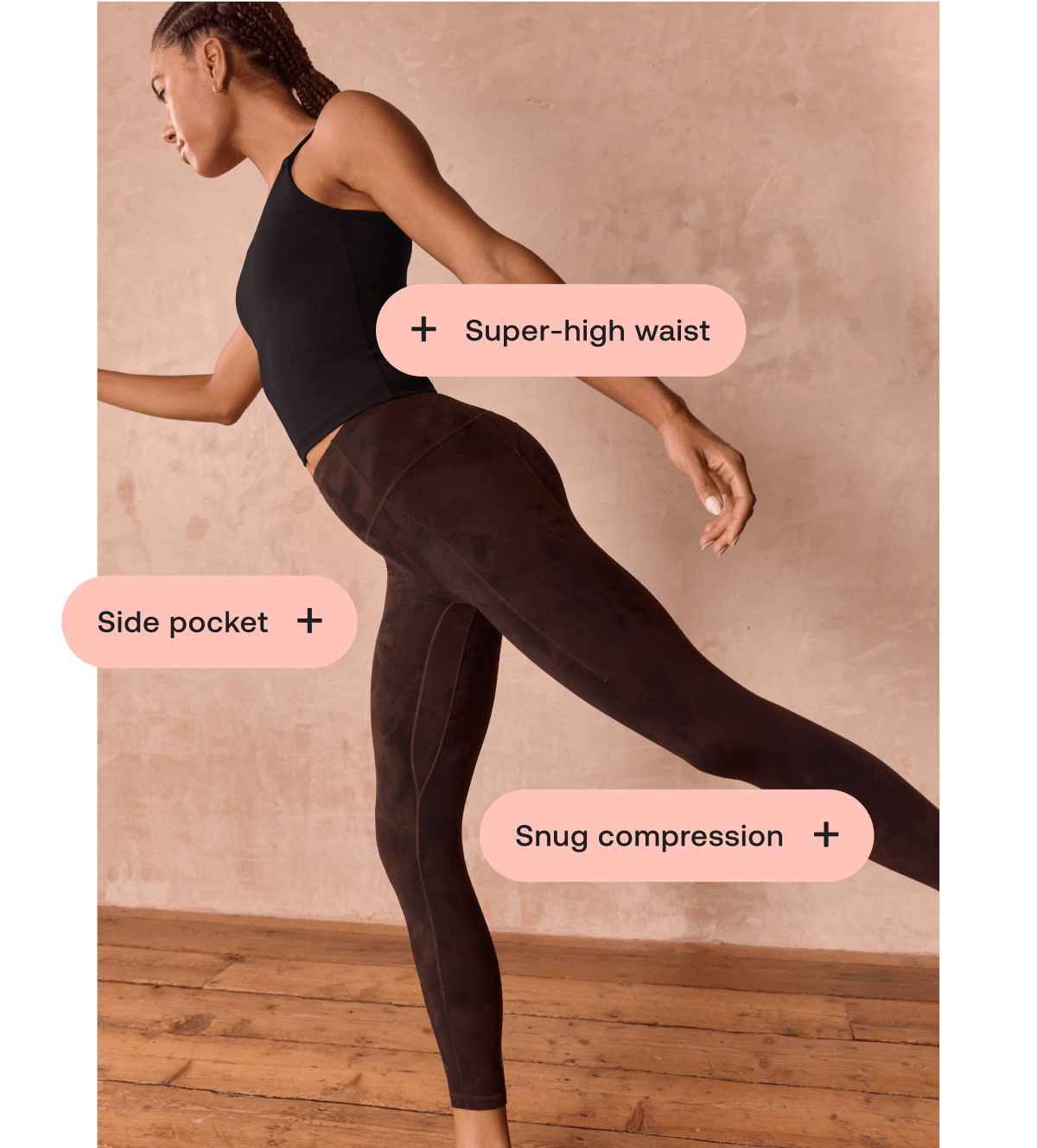 Super-high waist | Side pocket | Snug compression