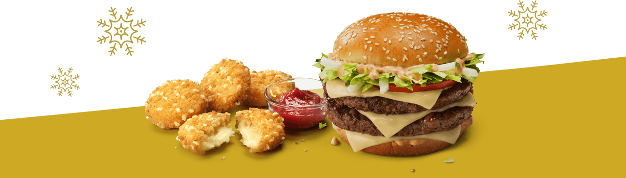 Cheese Melt Dippers and a Double Big Tasty from the Christmas menu